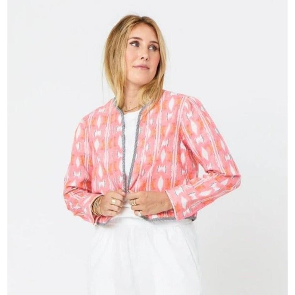 Kerri Rosenthal Morgan Ikat Beau-Lero in Multi Jacket Top Ikat Cotton L 280937 - Picture 1 of 8